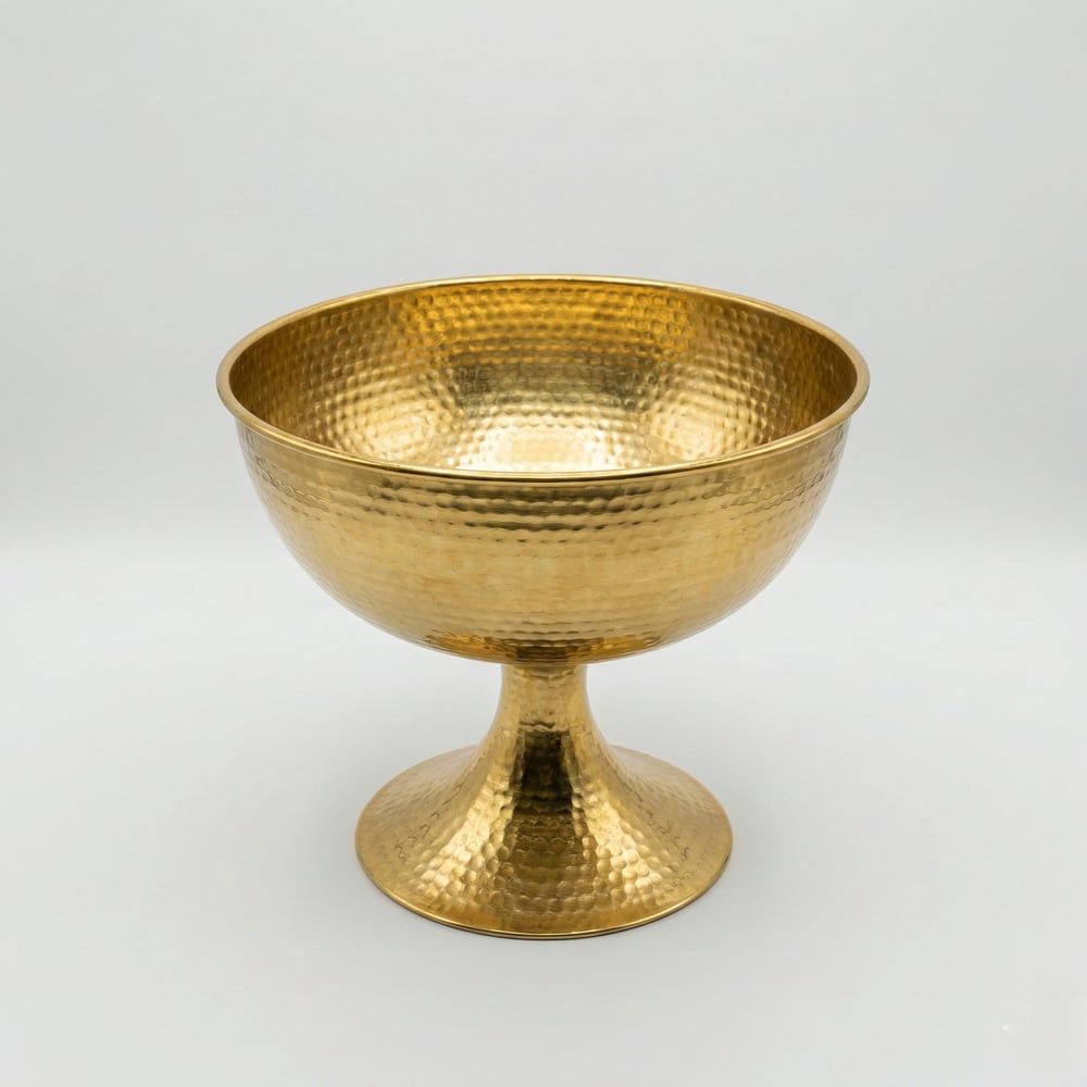 Ayaklı Dövme Gold Metal Kase