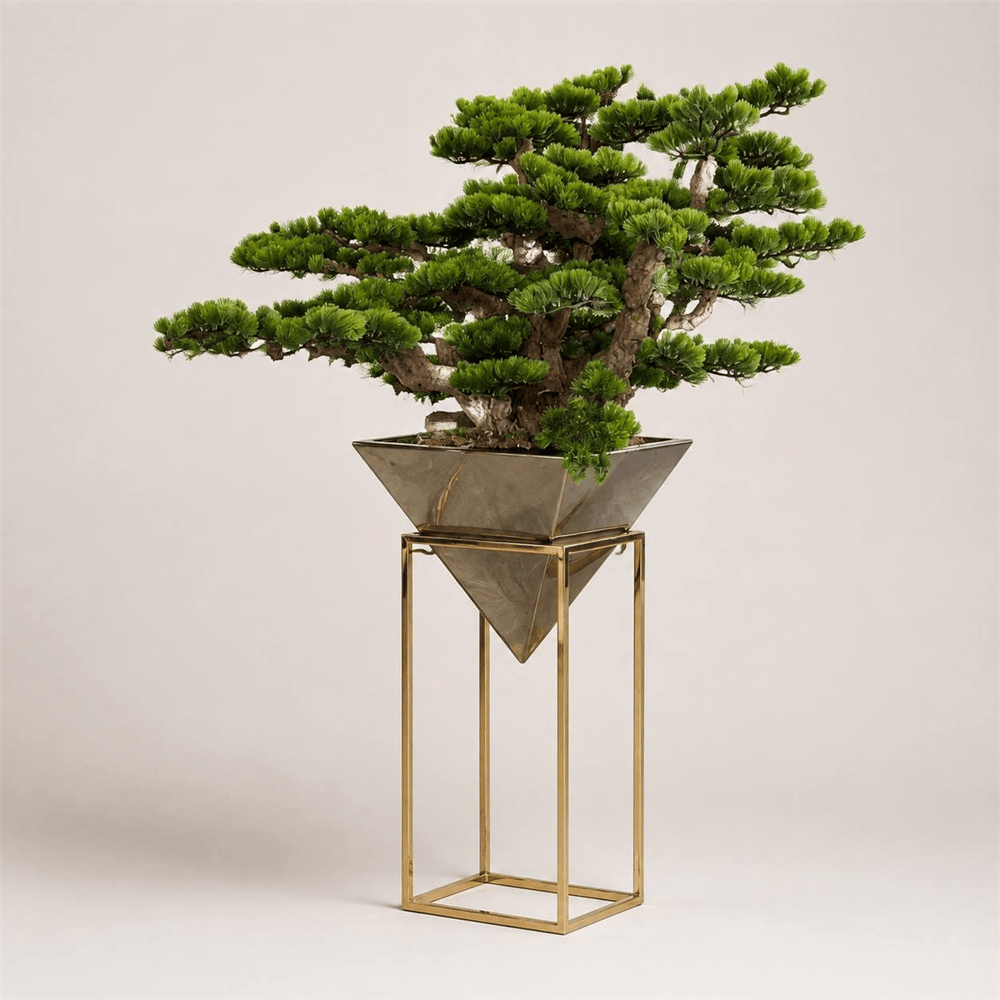 Büyük Boy Gold Standlı Yapay Bonsai