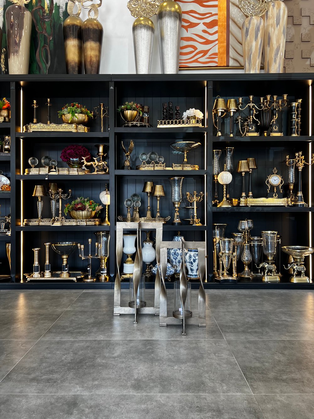 Gümüş Metal İkili Şamdan