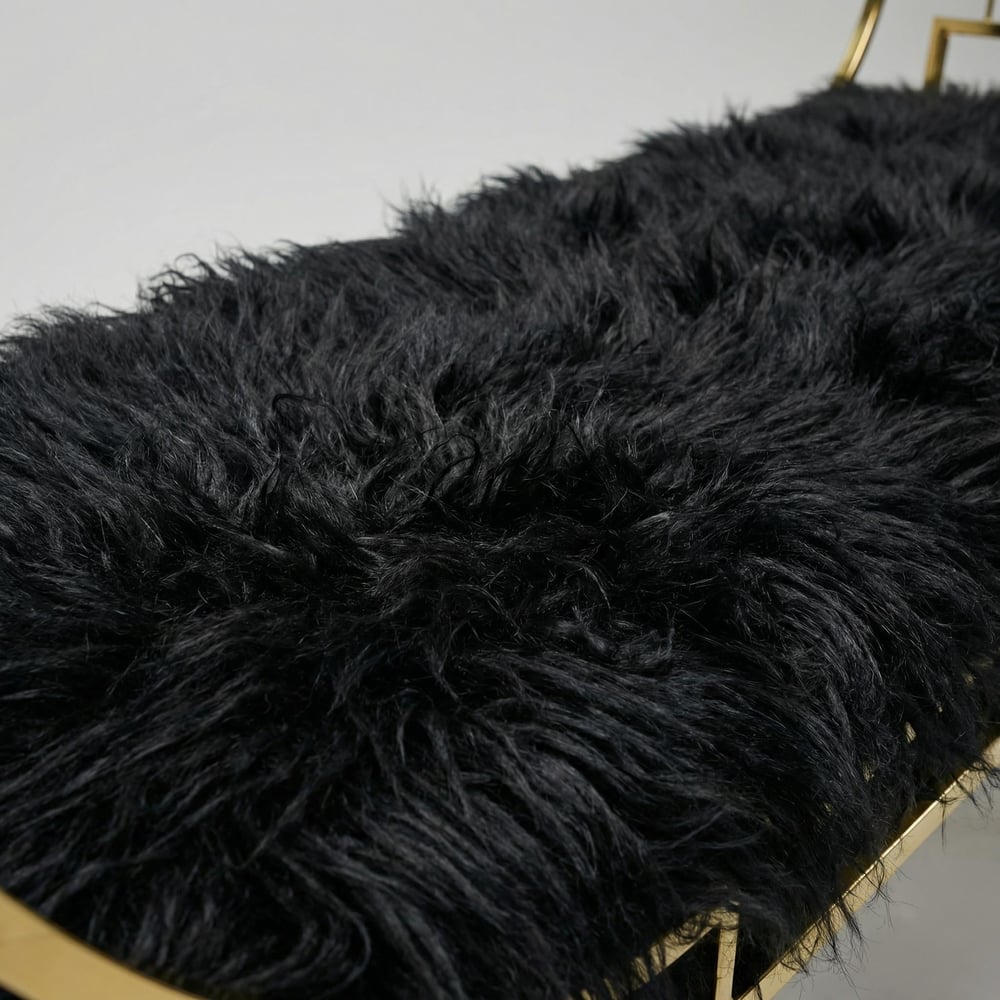 Koza Siyah Peluş Bench
