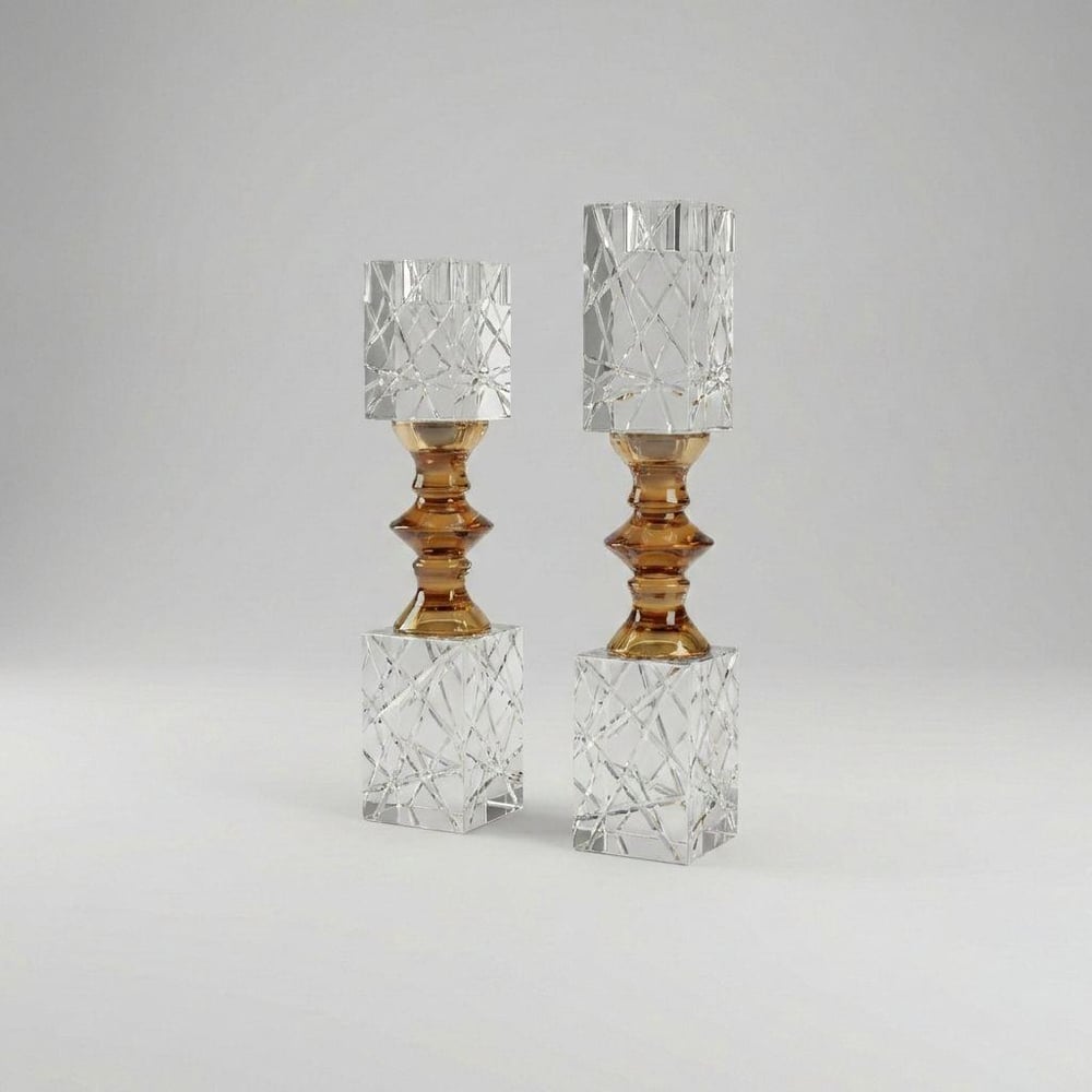 Kristal Şamdan Seti