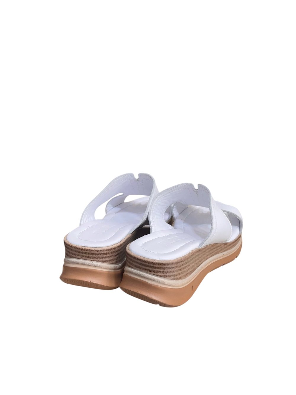  Beyaz Hakiki Deri  Comfort Taban Terlik