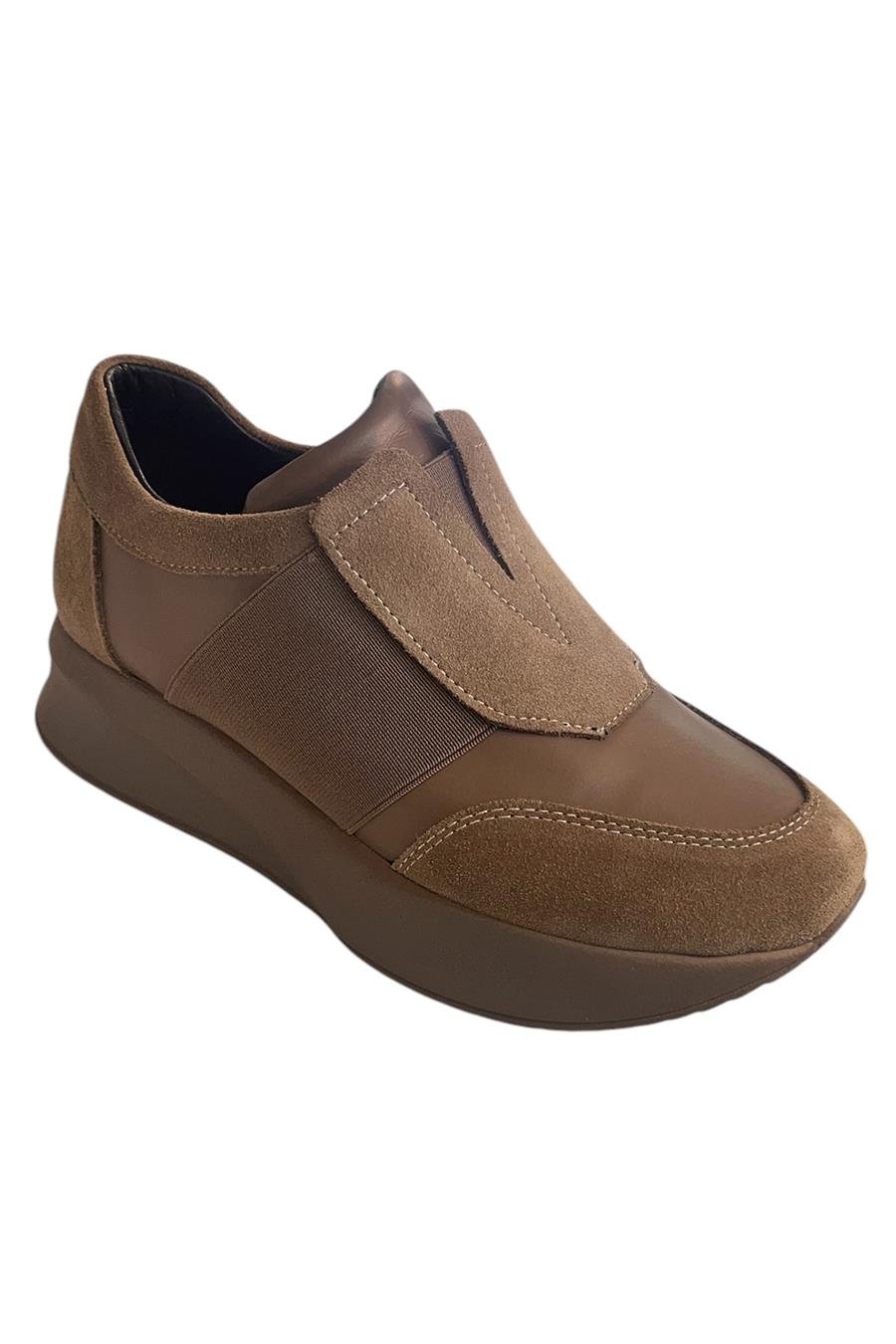 Bej Hakiki Deri Comfort Taban Sneaker