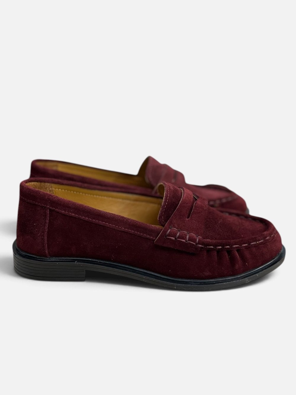 Bordo Hakiki Deri Süet  Comfort  Taban  Loafer