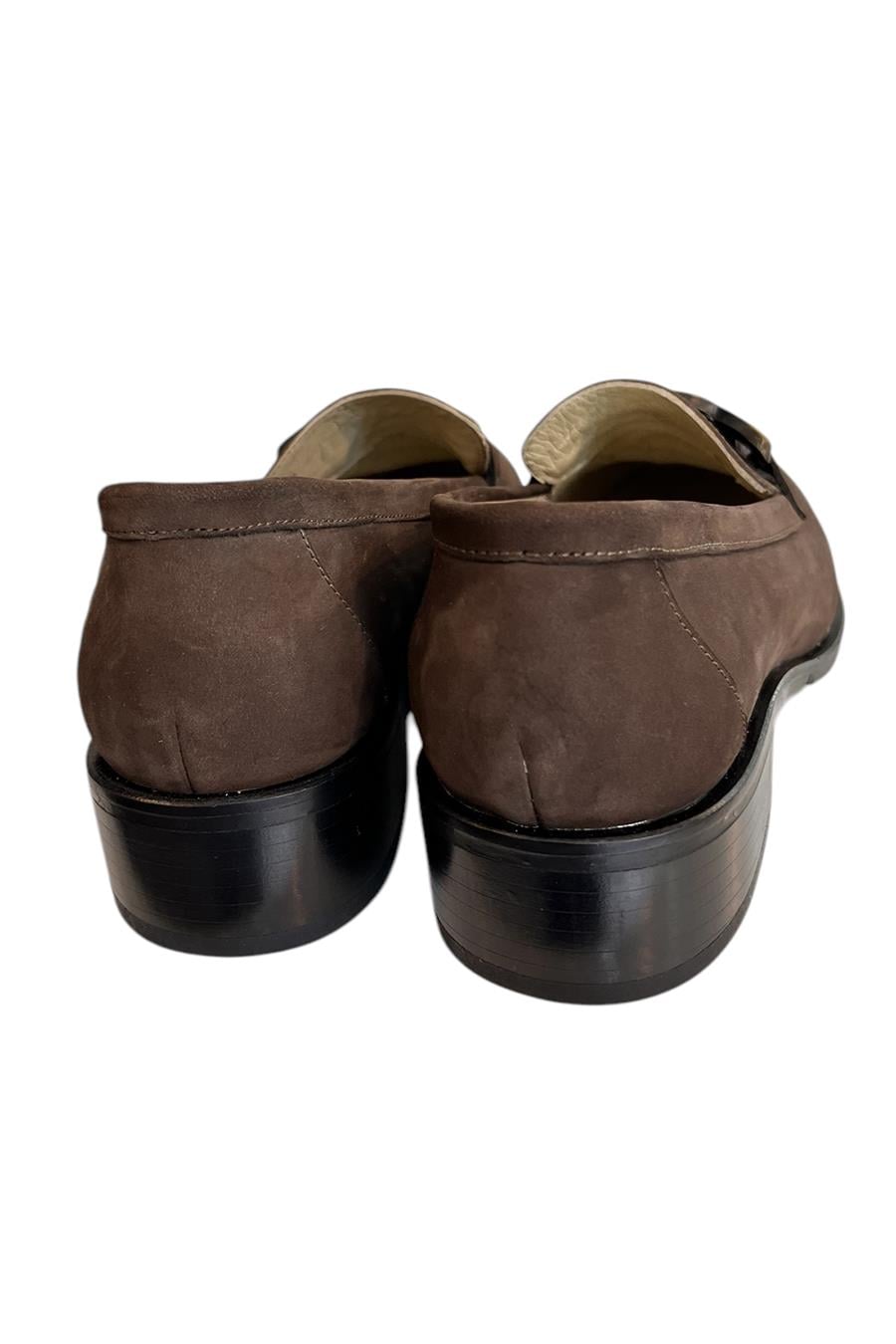 Kahve Hakiki Nubuk Deri Toka Detay Loafer
