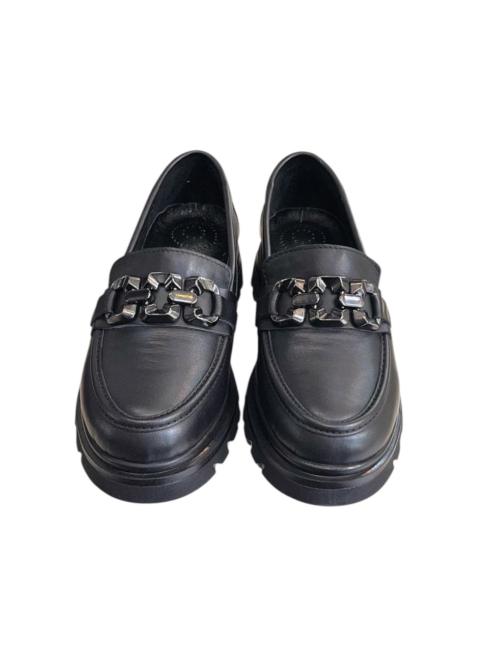 Siyah Hakiki Deri  Comfort Taban  Toka  Detay Loafer