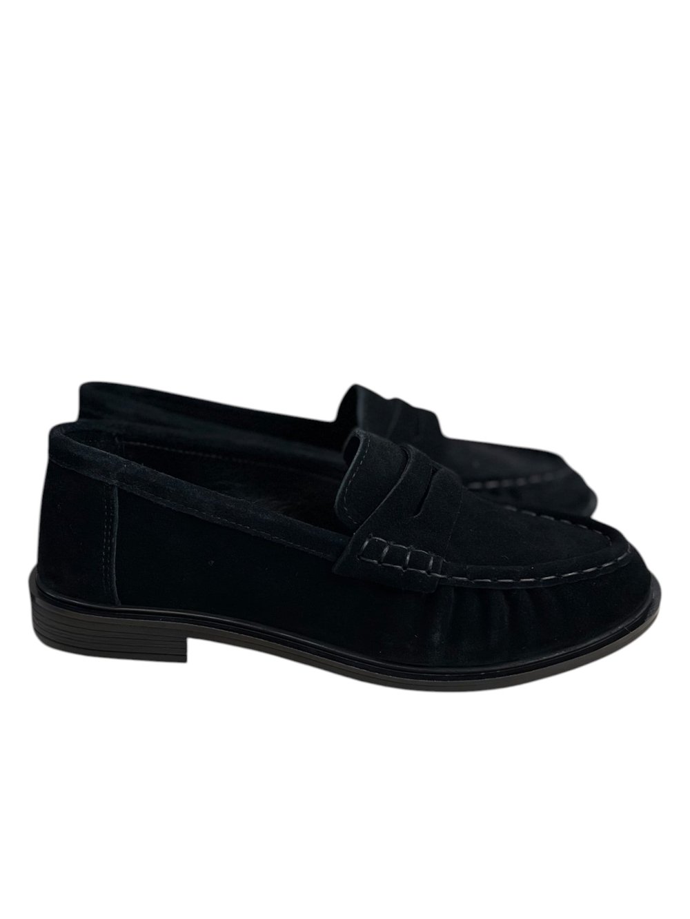 Siyah Hakiki Deri Süet  Comfort  Taban  Loafer