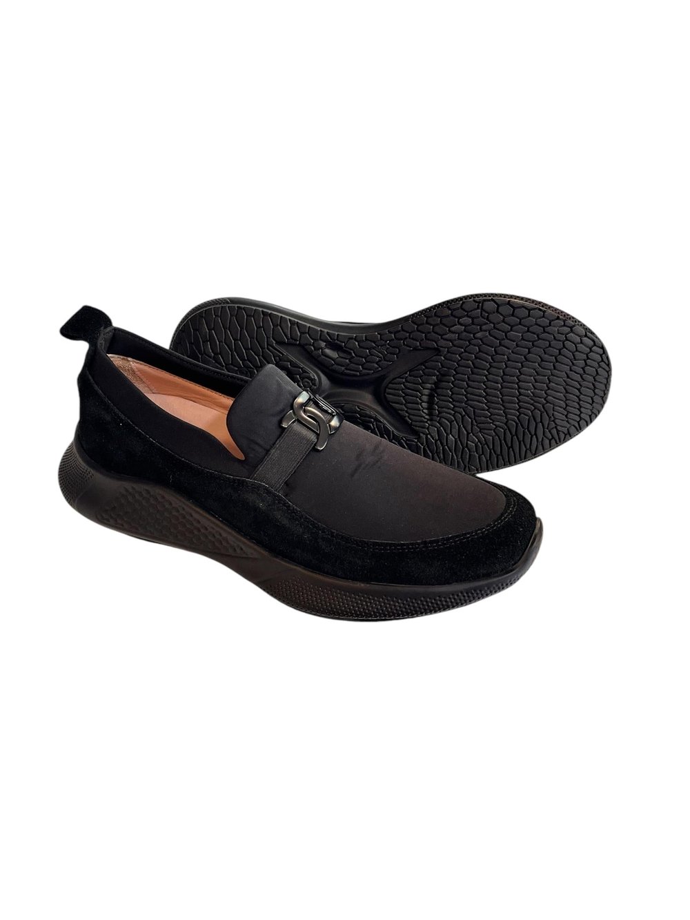 Siyah Süet Hakiki Deri Strech Yüzlü Comfort Sneaker