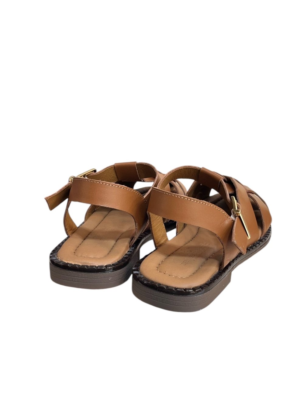 Taba Hakiki Deri  Comfort Taban Kalın Bantlı Sandalet