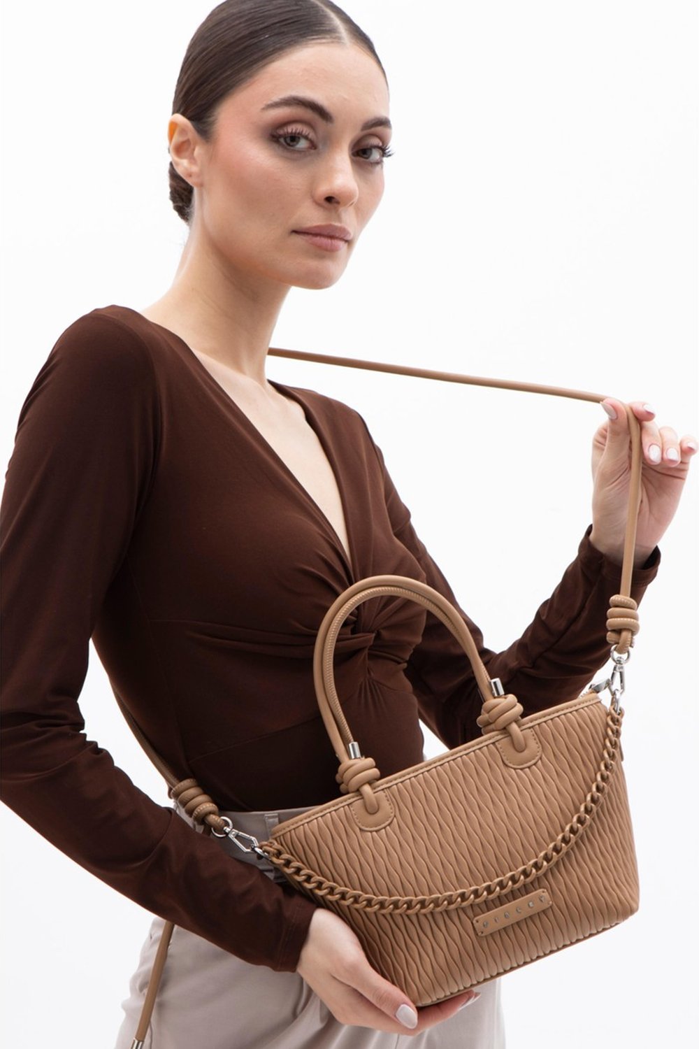 Sisley Kadın El ve Çapraz Çantası SLY 207 - Camel