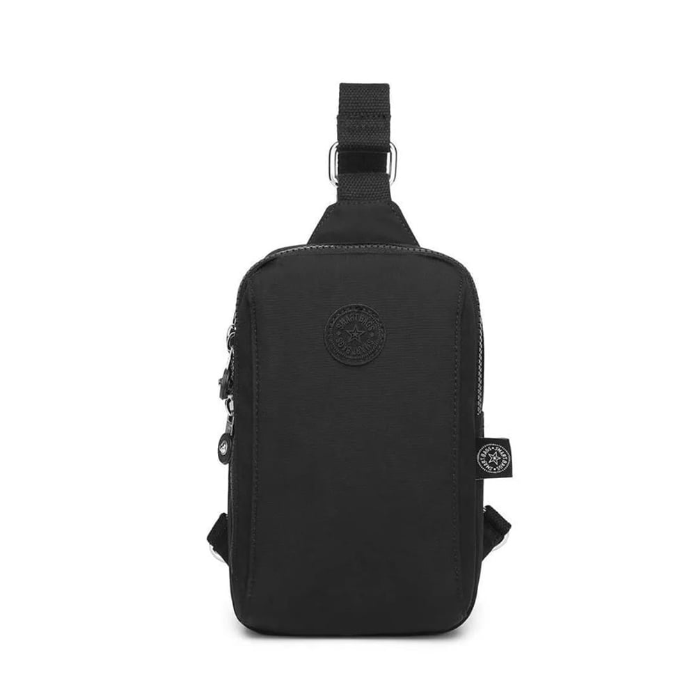 Smart Bags Krinkıl Kumaş Bodybag Uniseks Metalik Postacı Çantası BC 3105 - Metalik Siyah