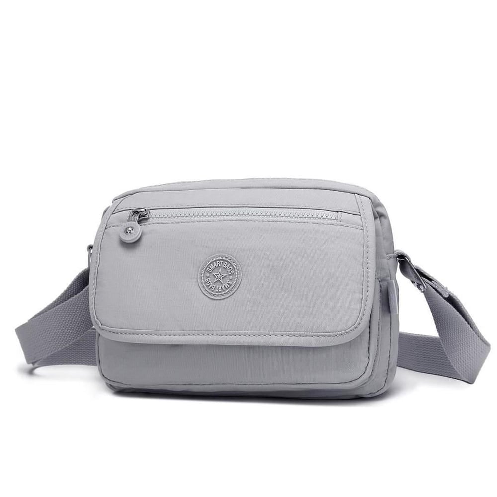 Smart Bags Krinkıl Kumaş Kadın Postacı Çantası BC 3166 - Açık Gri