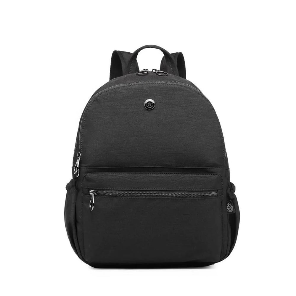 Smart Bags Krinkıl Metalik Kumaş Büyük Boy Sırt Çantası BC 3125 - Metalik Siyah