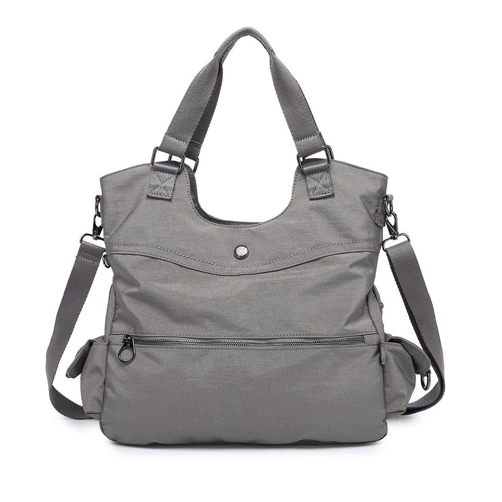 Smart Bags Metalik Kumaş Omuz Çantası BC 3221 - Koyu Gri