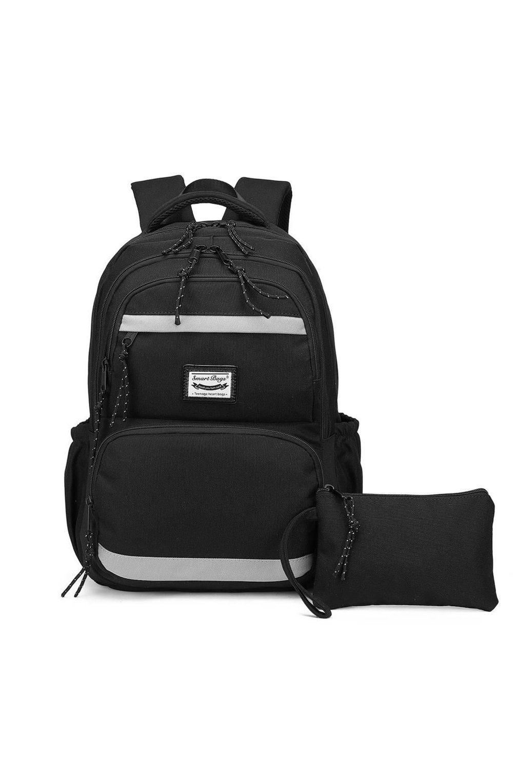 Smart Bags Sırt Çantası Okul Boyu Kalem Kutusu Hediyeli 3234 - Siyah Vizon