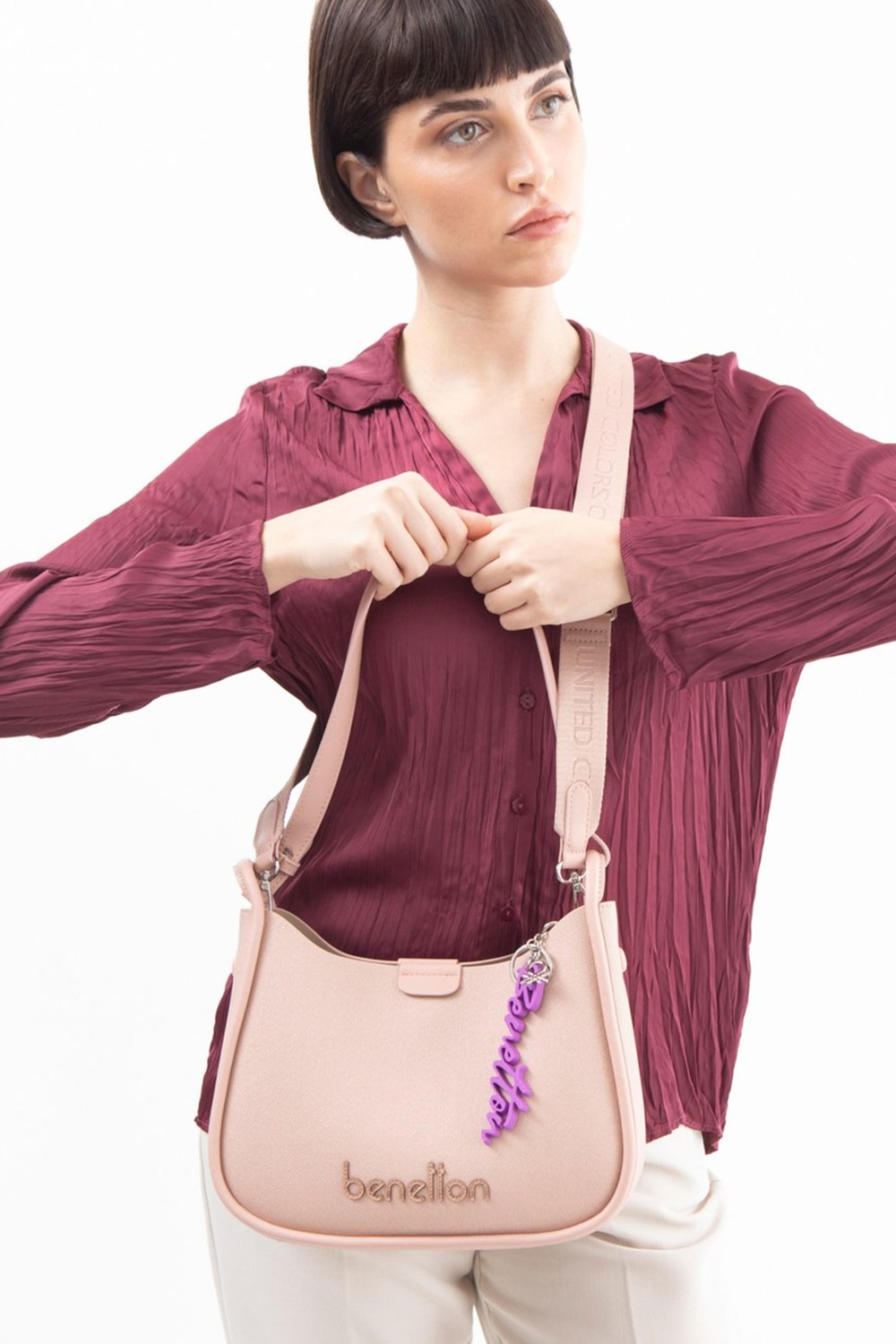 United Colors of Benetton Kadın Omuz ve El Çanta BNT 1525 - Pembe