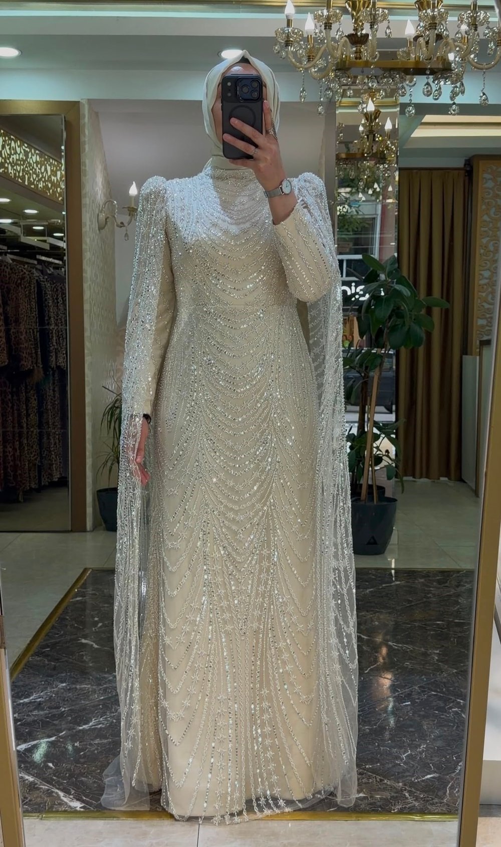 Pınar Şems Royal Abiye Krem 