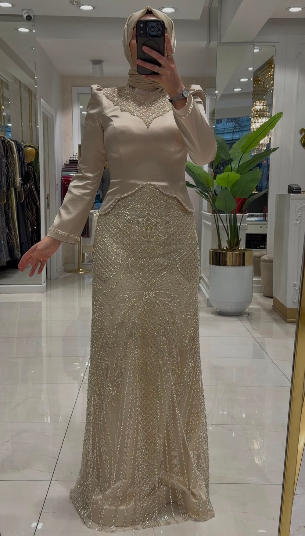 Pınar Şems Seylan Abiye Krem