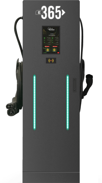 E 365 AC/DC DİKİLİ TİP 10 İNÇ EKRANLI ACREL SAYAÇLI ÇİFT KABLOLU RFID 60kW + 22kW ŞARJ İSTASYONU