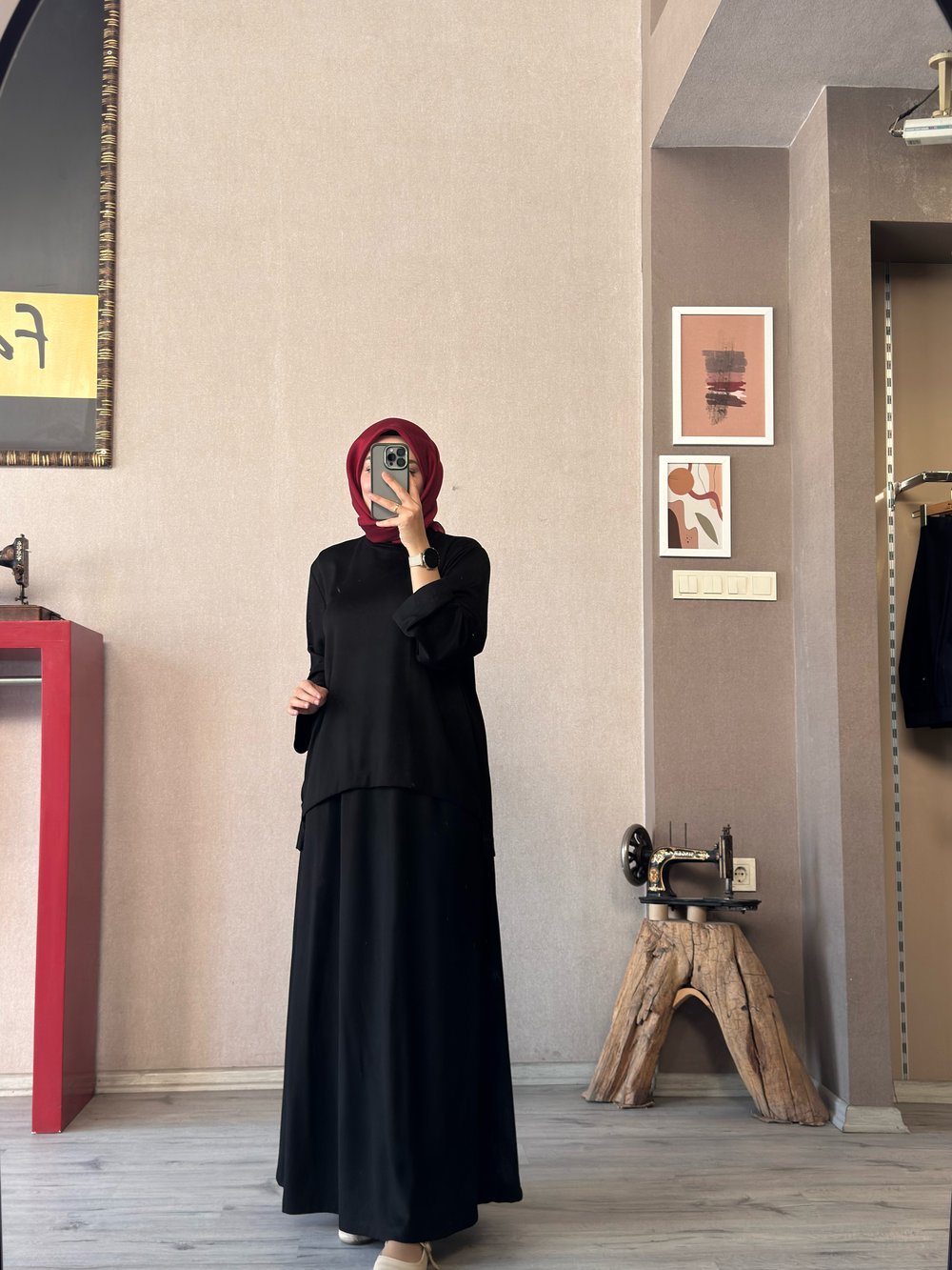 Flora siyah etekli takım - 1170