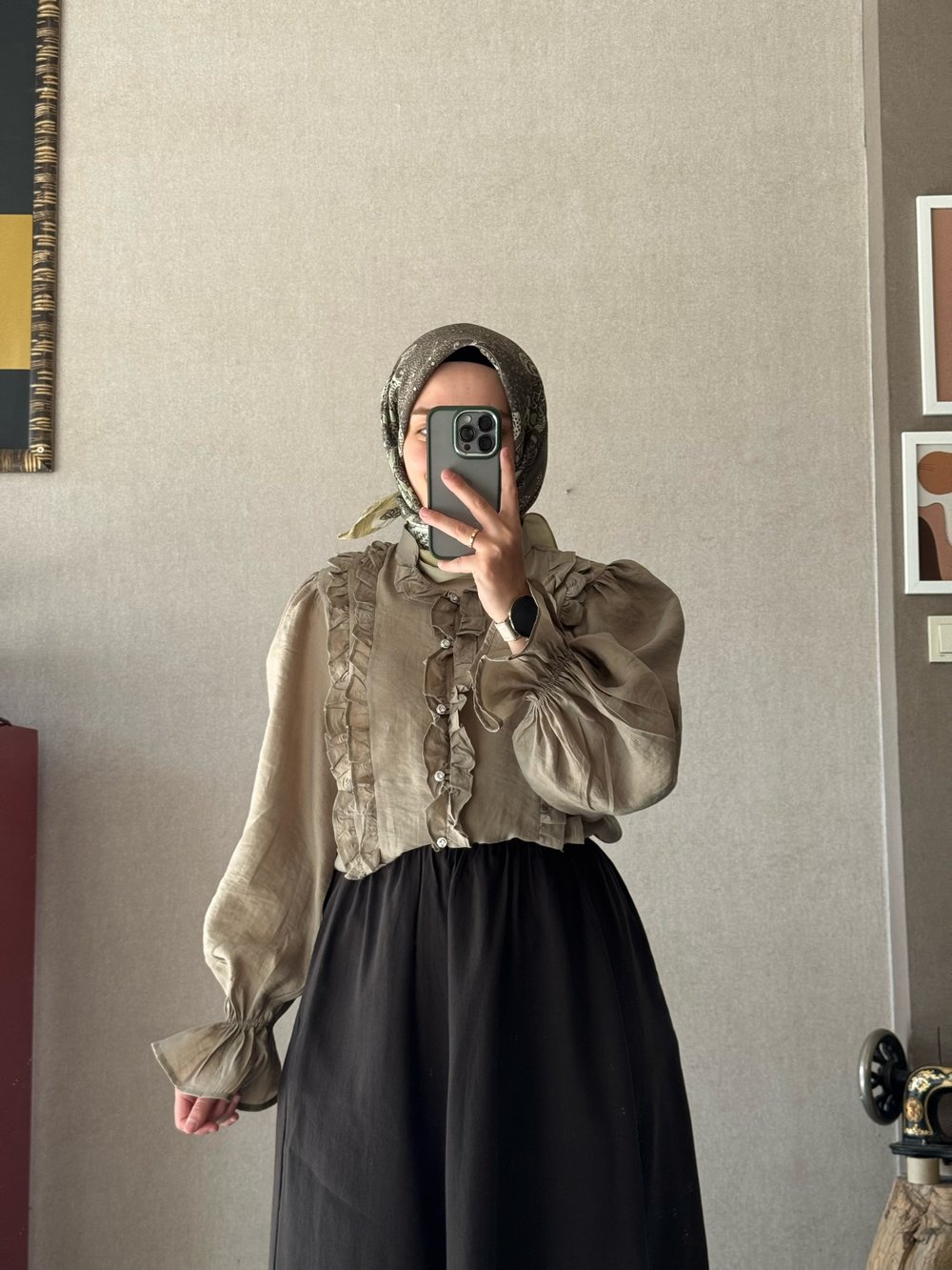 Miny yeşili alya gömlek - 1126