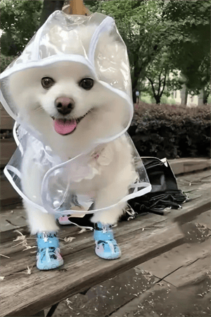 1 Adet-Pomeranian Şeffaf Köpek Yağmurluğu – PVC, Su Geçirmez, Tüm Irklar İçin Uygun