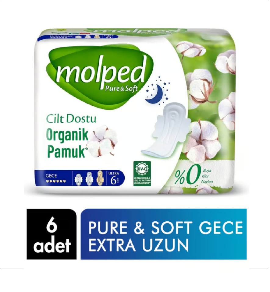 Molped Pure&Soft Hijyenik Ped 6'lı Gece