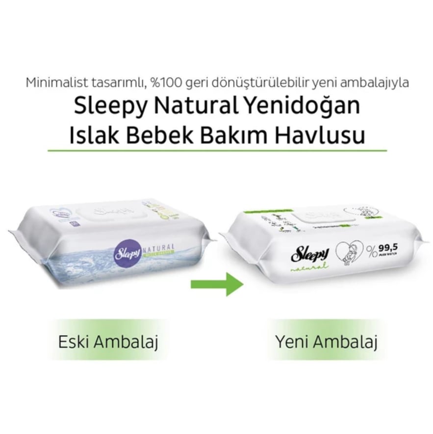 Sleepy Natural Yenidoğan Islak Bebek Bakım Havlusu