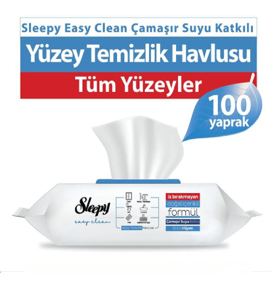 Sleepy Yüzey Temizlik Havlusu 100'lü Çamaşır Suyu Katkılı