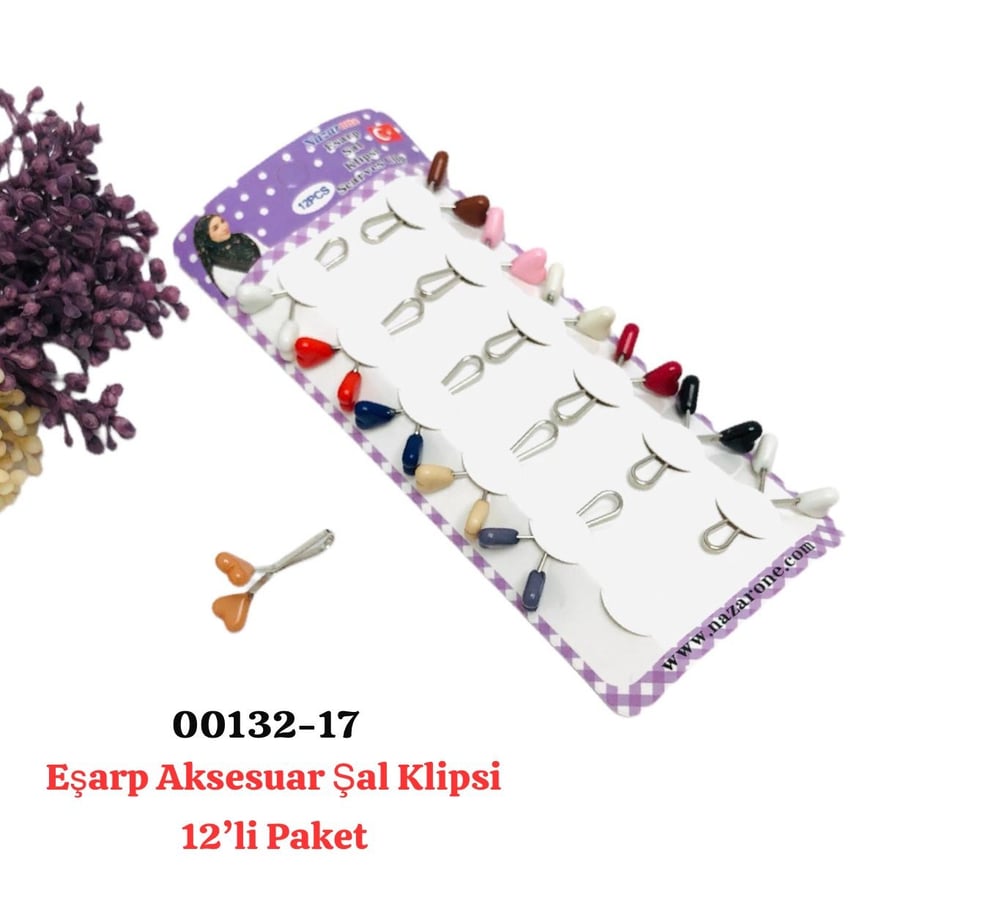 00132 Eşarp Aksesuar Şal Klips 12 'li