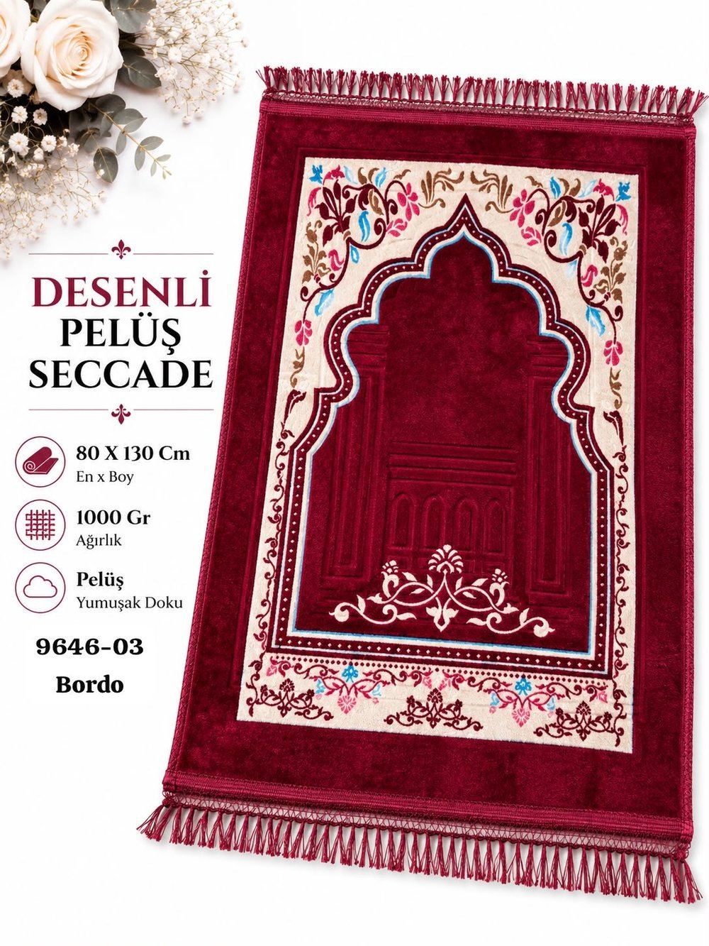 Desenli Peluş Seccade