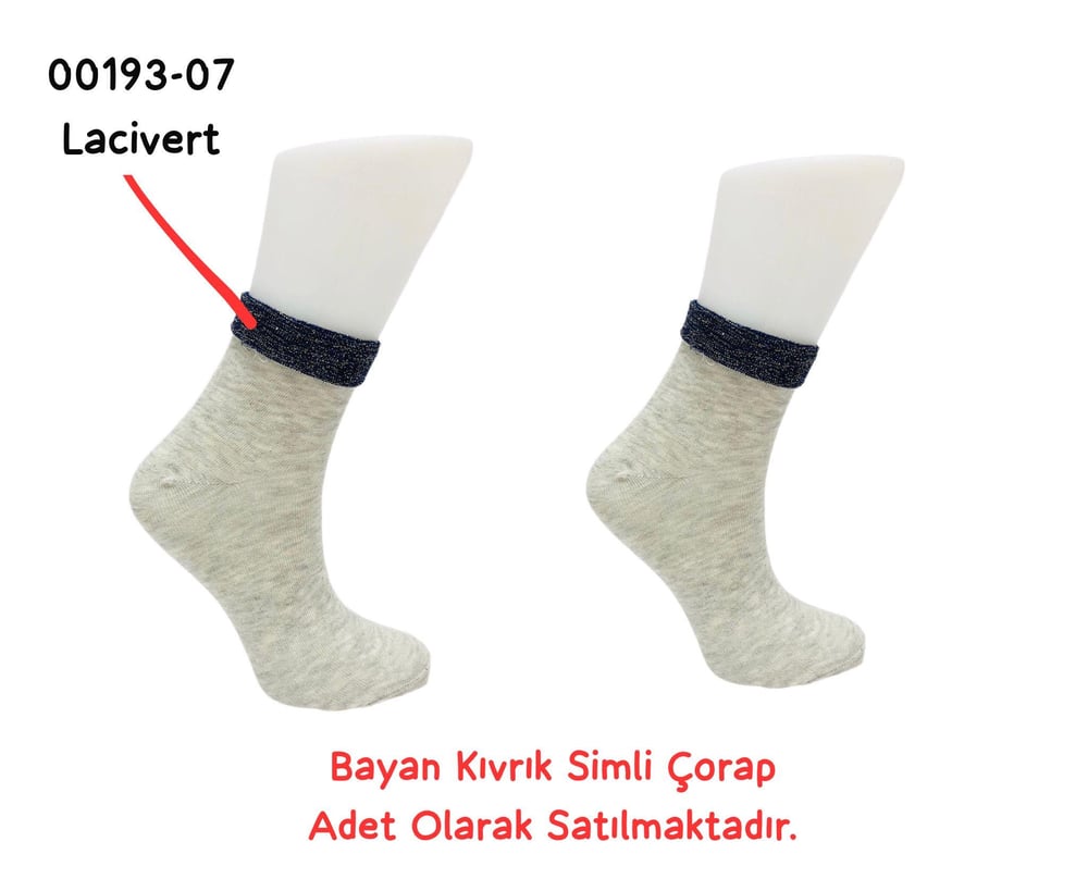 Kıvrık Simli Çorap