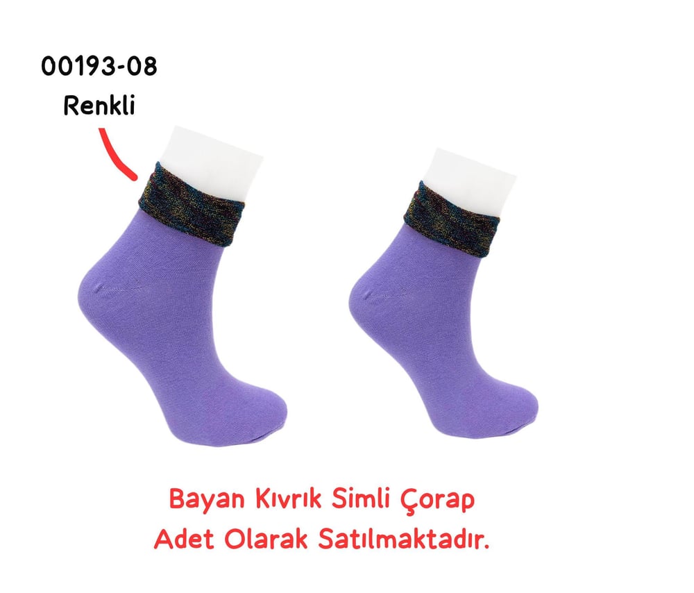 Kıvrık Simli Çorap