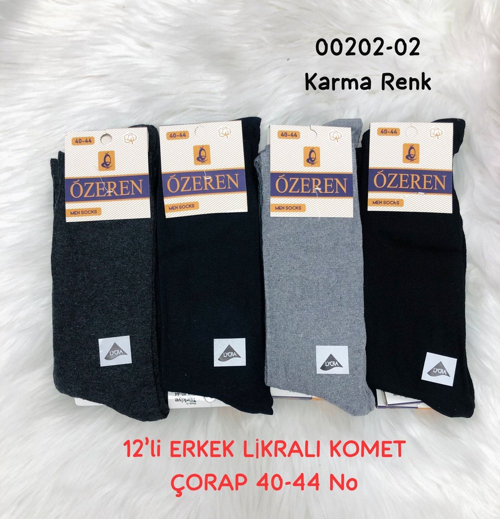Erkek Likralı Komet Çorap