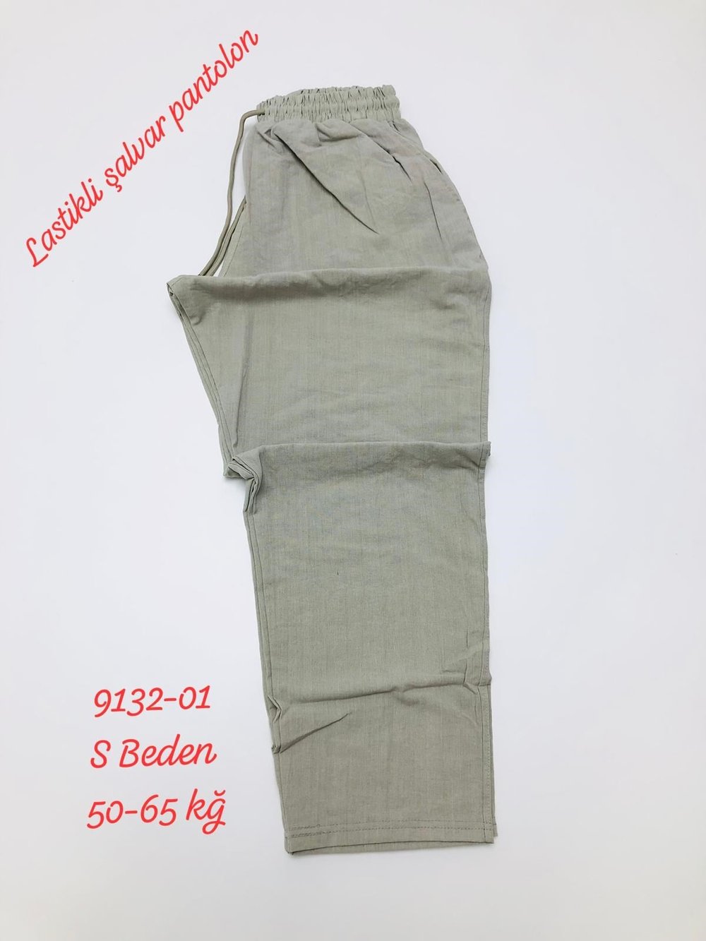 9132 Keten Şalvar Pantlon