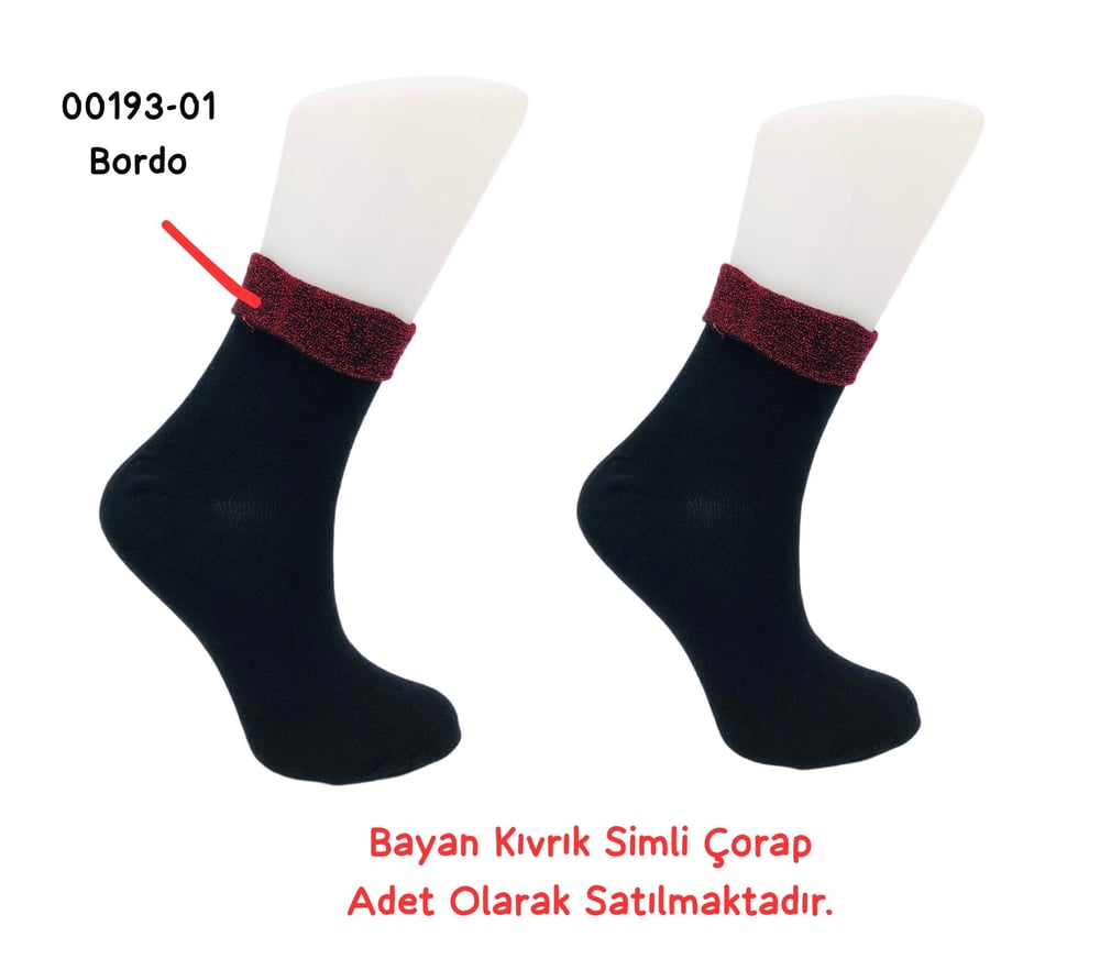 Kıvrık Simli Çorap