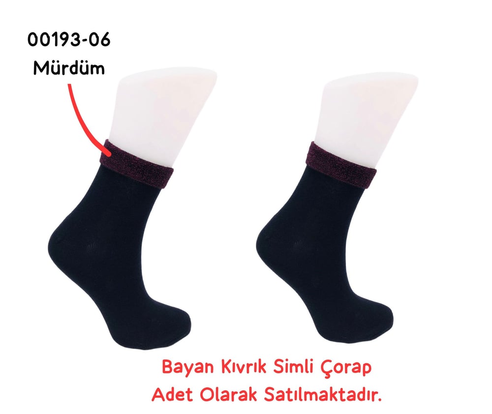 Kıvrık Simli Çorap