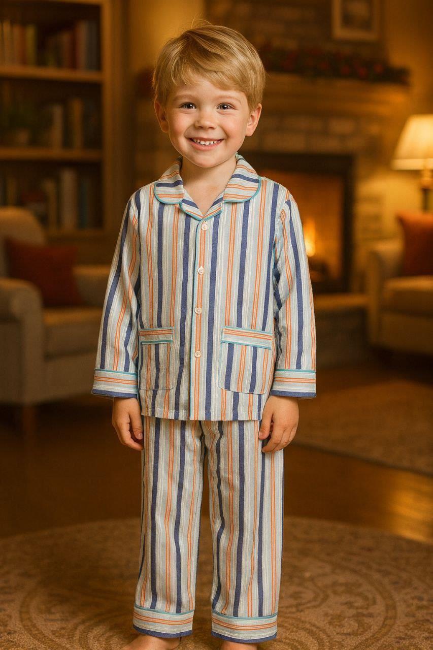  Düğmeli Çizgili Pijama Takımı