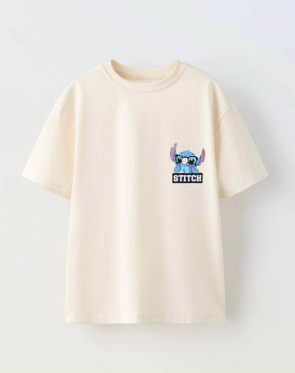 Stitch Baskılı Unisex Çocuk Tişört Beyaz