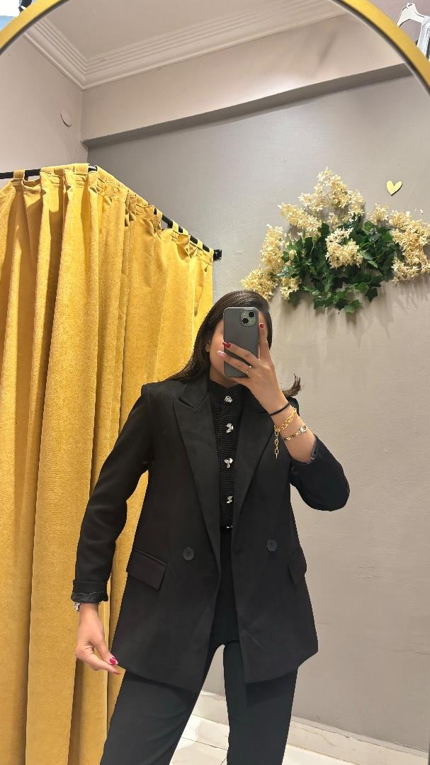 SÜET SİYAH BLAZER CEKET