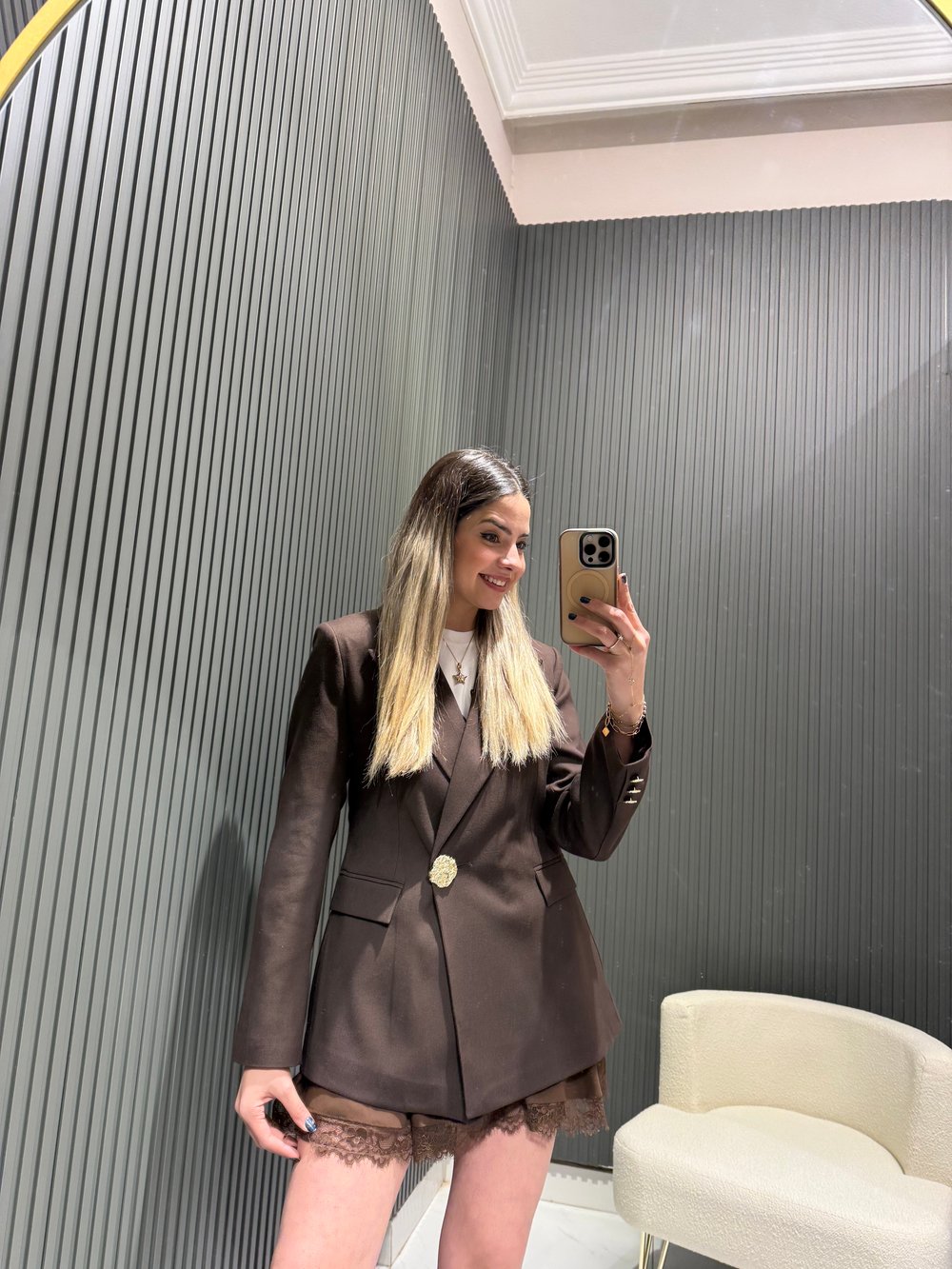 ACI KAHVE BLAZER CEKET 