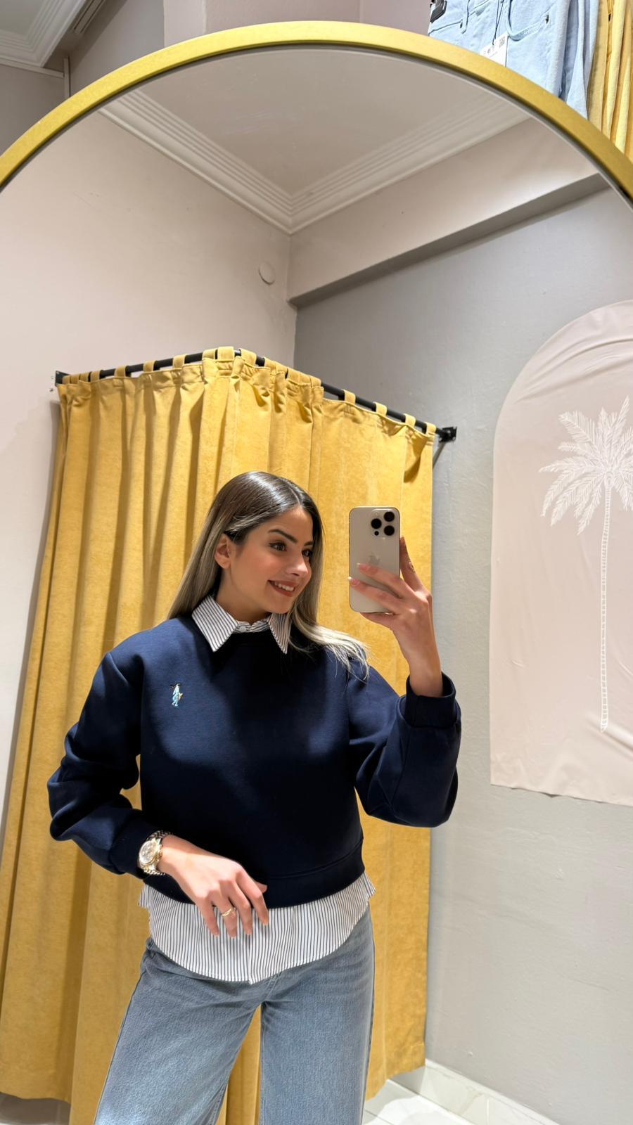 GÖMLEK DETAYLI SWEAT 