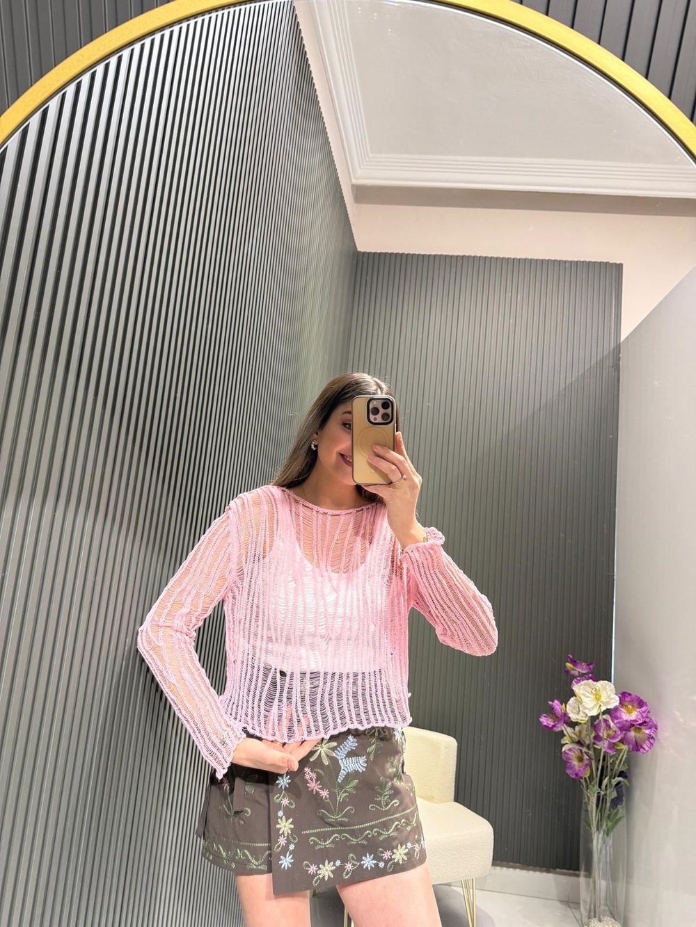 PEMBE AJURLU TRİKO