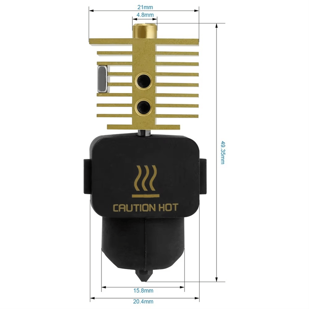 Bambu Lab A1-A1 Mini Yükseltilmiş Hotend Seti Pirinç Gövde-Sertleştirilmiş Çelik Nozzle-0.4mm
