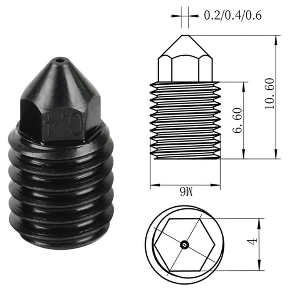 Bambu Lab Sertleştirilmiş Çelik Nozzle 500°C(0.4mm)