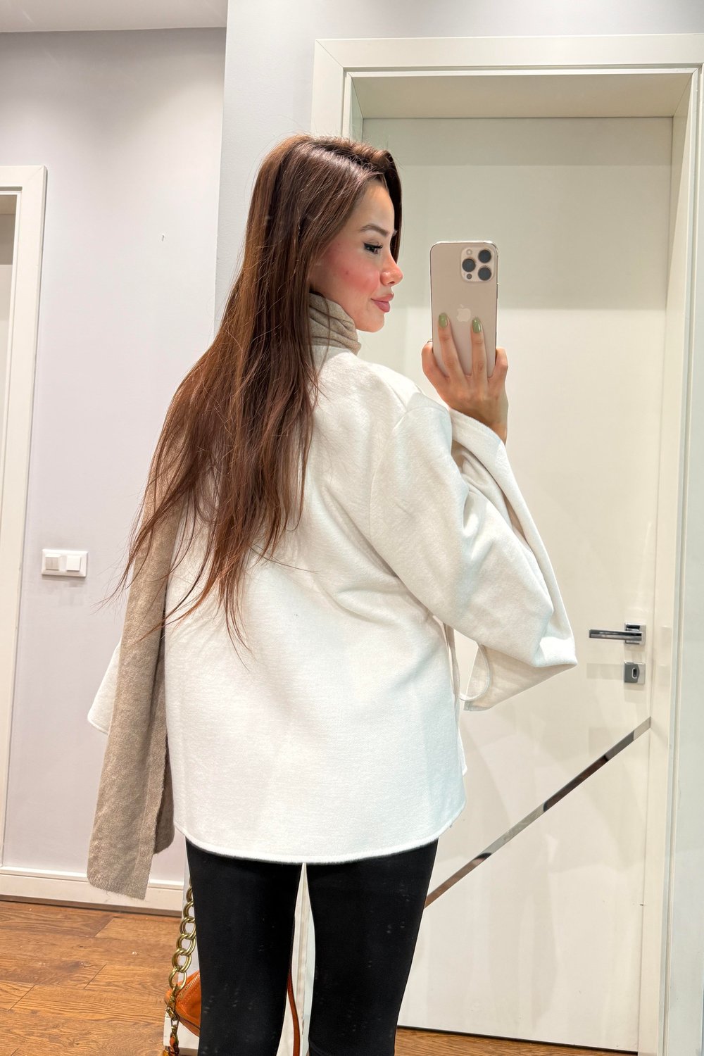 BAĞLAMALI KAŞE CEKET-EKRU