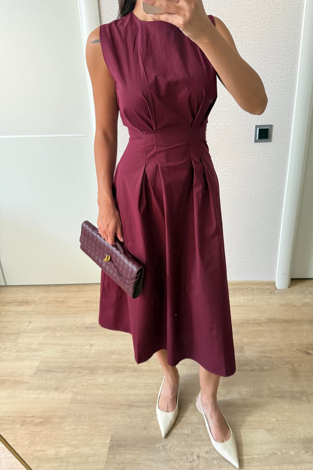 BELDEN OTURTMALI ELBİSE BORDO