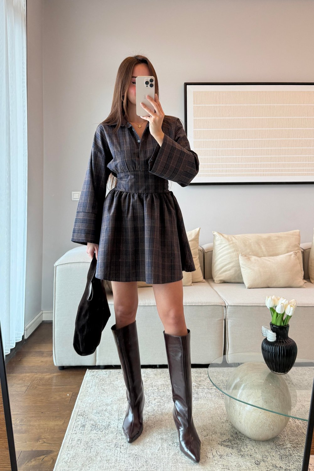 BELDEN OTURTMALI KLOŞ ELBİSE