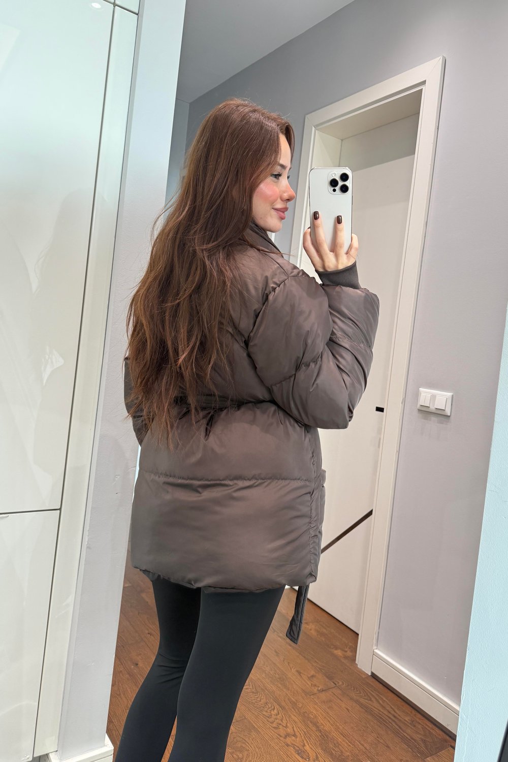 CEPLİ KUŞAKLI ŞİŞME MONT-KAHVE