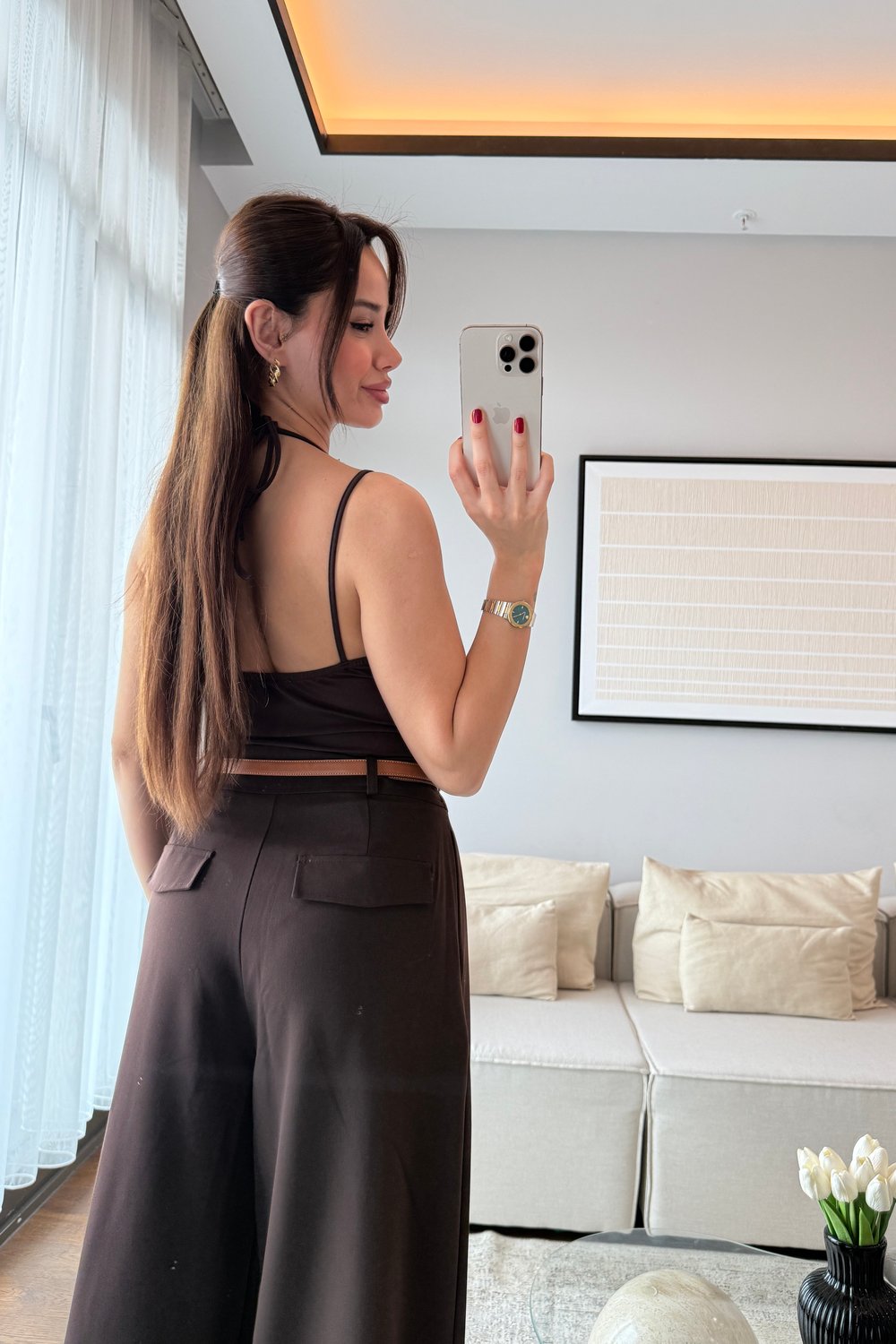 DANTEL DETAYLI BODYSUİT- KAHVE